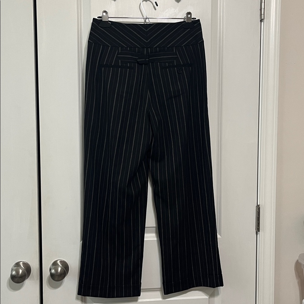 Lauren Ralph Lauren Pinstripe Wool Crepe Wide Leg Pant Sz 4P - Picture 7 of 11